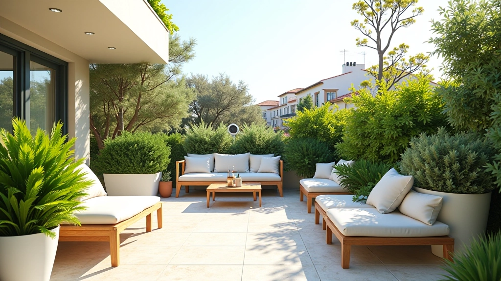 Terraço com plantas mediterrânicas em Lisboa
